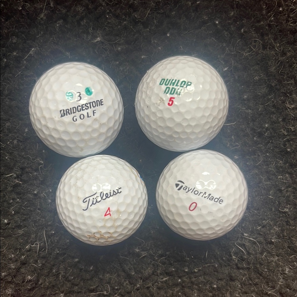 Set of Golf Balls - Bridgestone, Dunlop, Titleist, TaylorMade